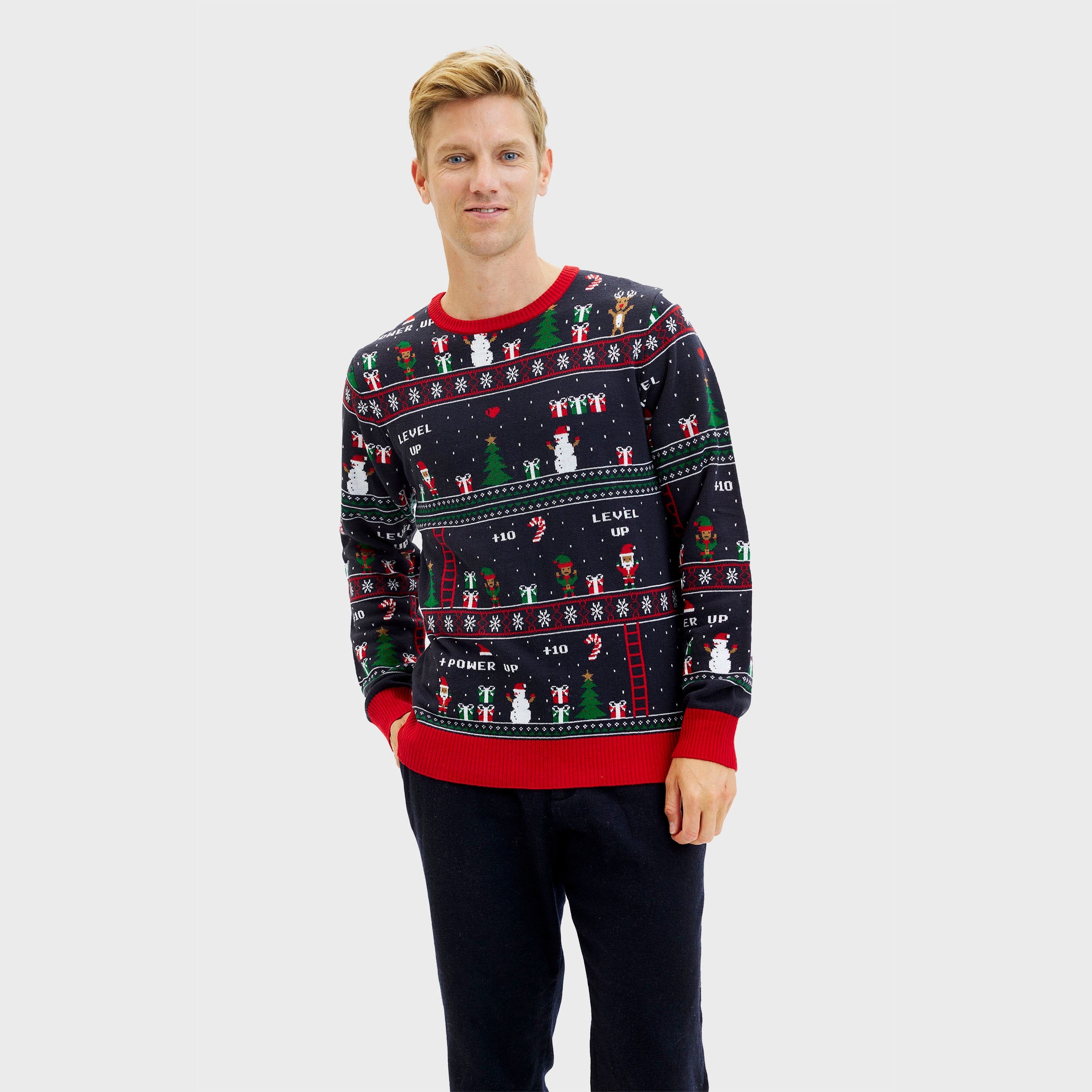 Vintage gamer julesweater - Herre